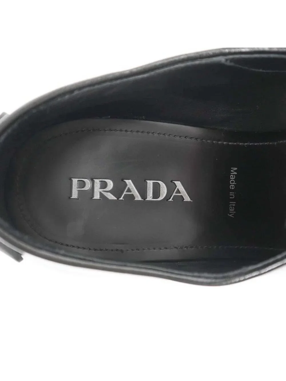 Prada Lace-Up Leather Shoes 2 Eg394 Black 10 - Picture 5 of 9